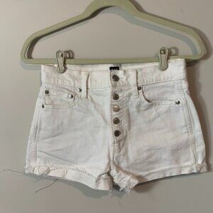 Women's White Gap Button Fly Jean Shorts | High Waisted | Cuffed Shorts